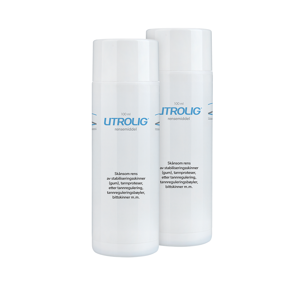 2 stk Utrolig Rensemiddel - til stabiliseringsskinner (gum) og tannproteser