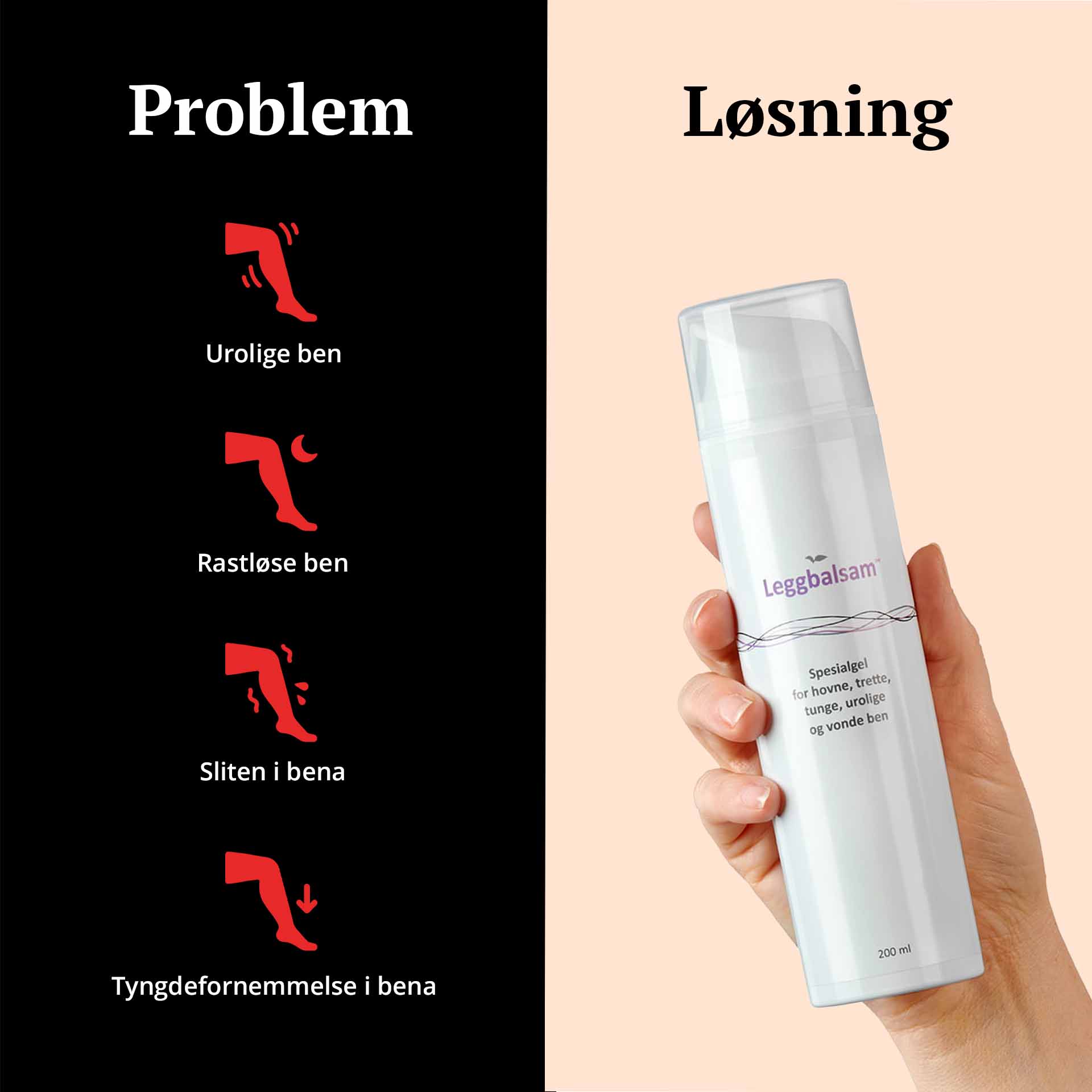 DEAL - Leggbalsam 200 ml - ved verkende, urolige og tunge ben