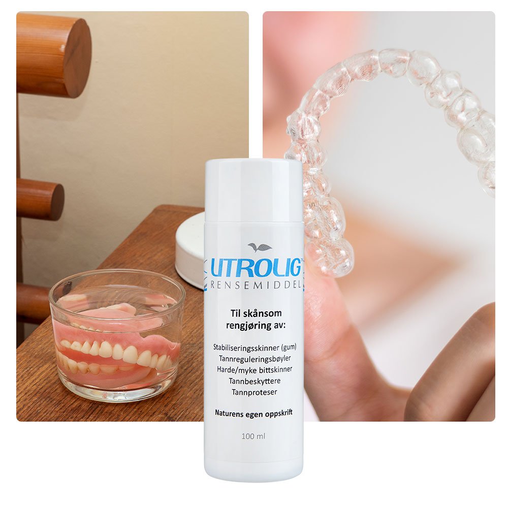 2 stk Utrolig Rensemiddel - til stabiliseringsskinner (gum) og tannproteser